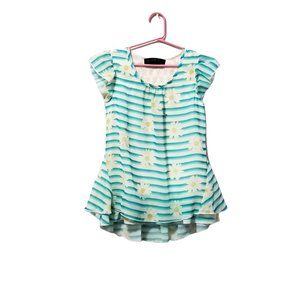 Weavers Girl Floral Crotchet Sheer Short Sleeve Dress Sz S